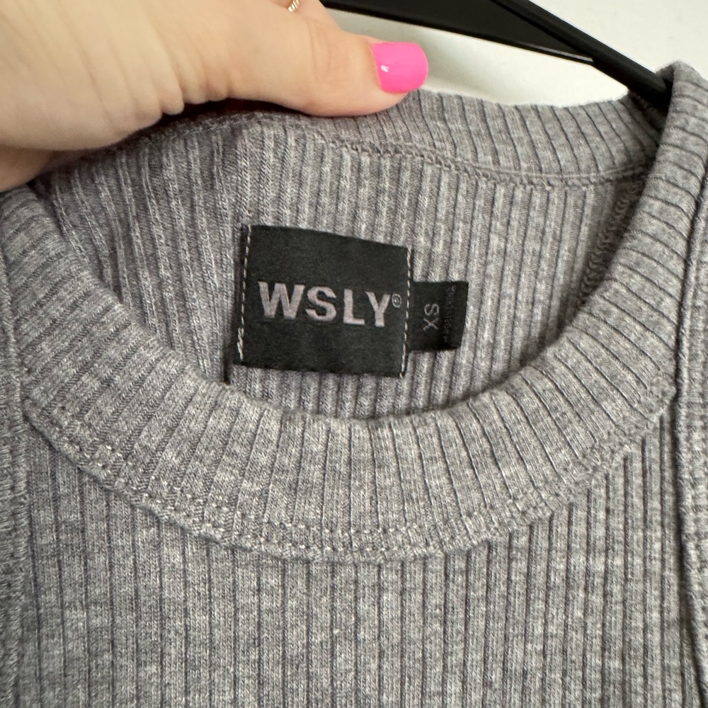 WSLY Rivington Heather Grey Ribbed Dress - Picture 3 of 4